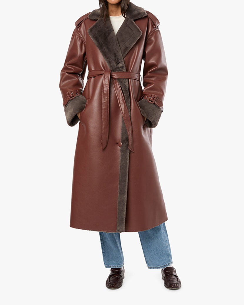 NEW WeWoreWhat Double store Breasted Coat L Brown