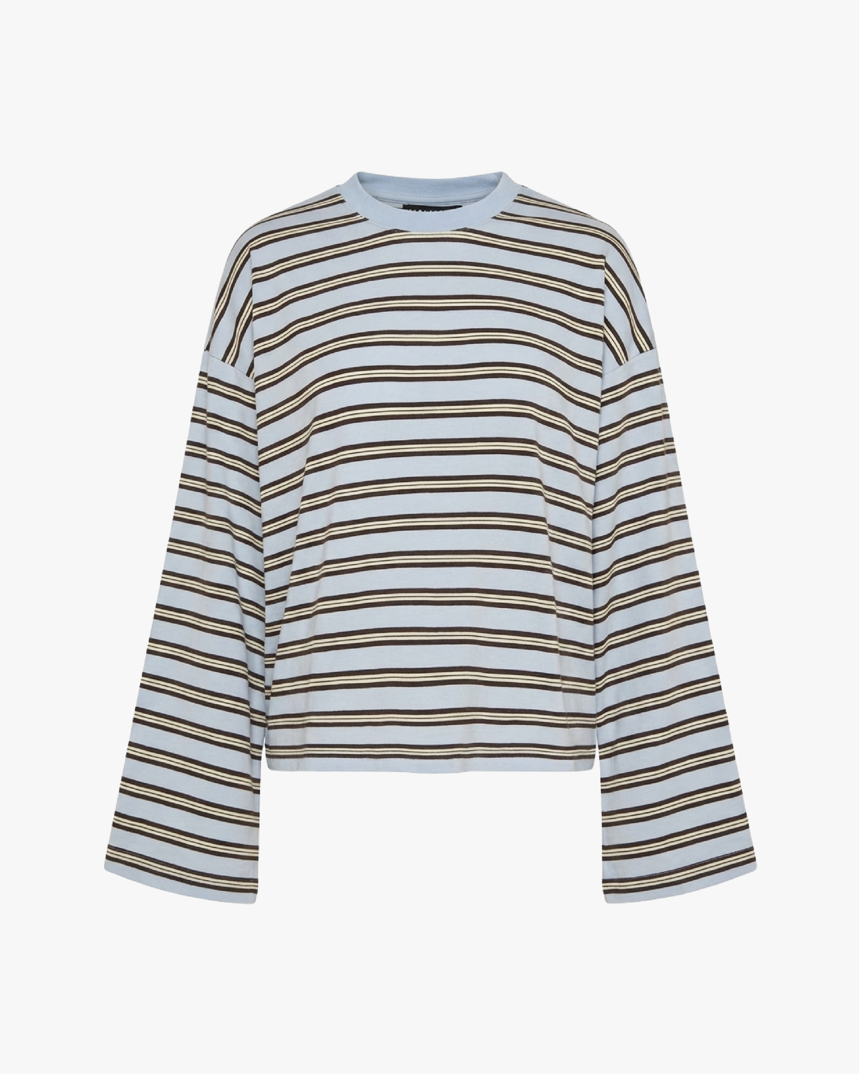 Boxy Oversized Striped Crew Neck Top - Baby Blue/Yellow – WeWoreWhat