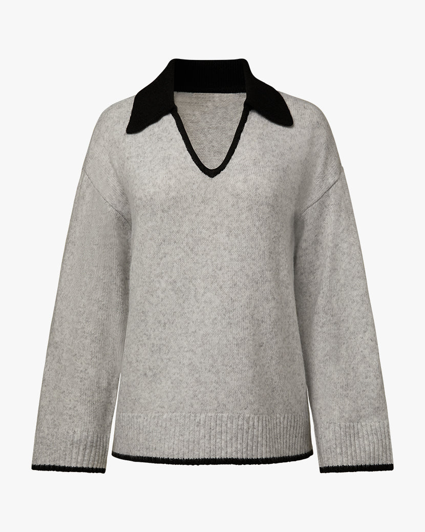 Women's grey clearance v neck sweater