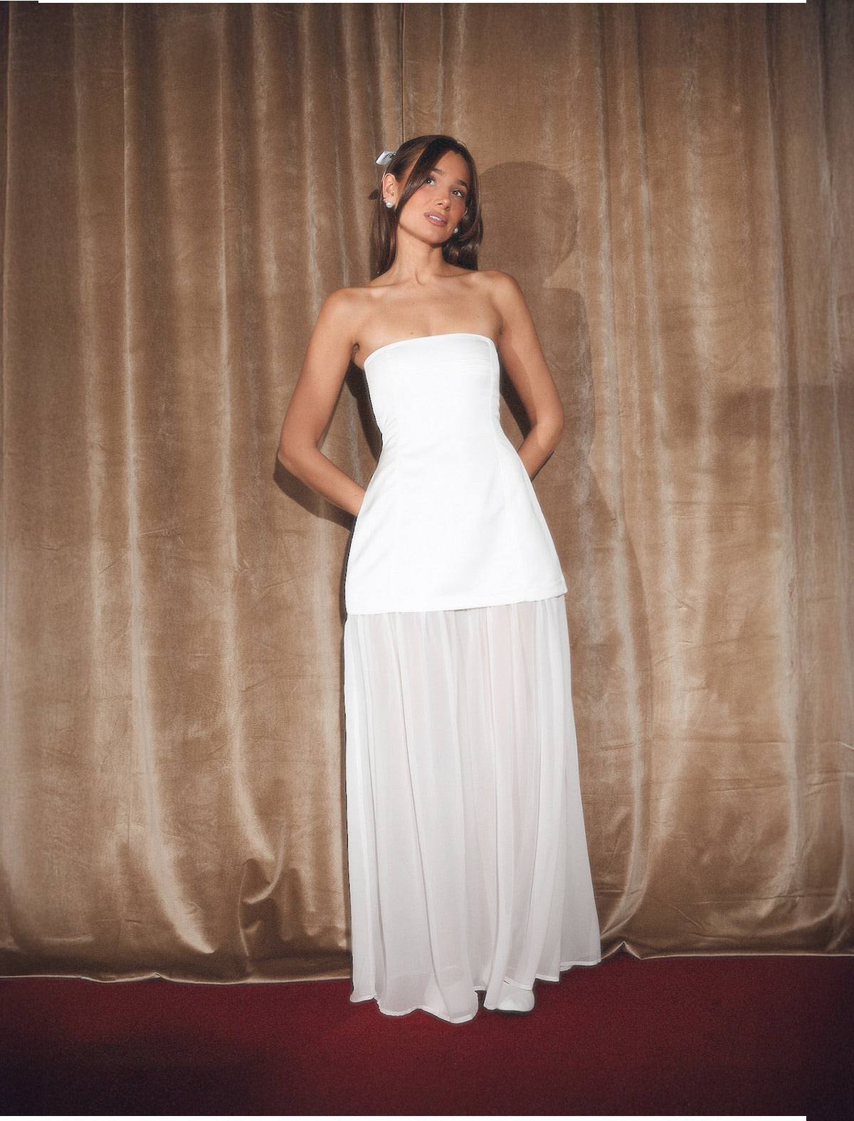fitted lace wedding dress ASTR THE LABEL main image 1