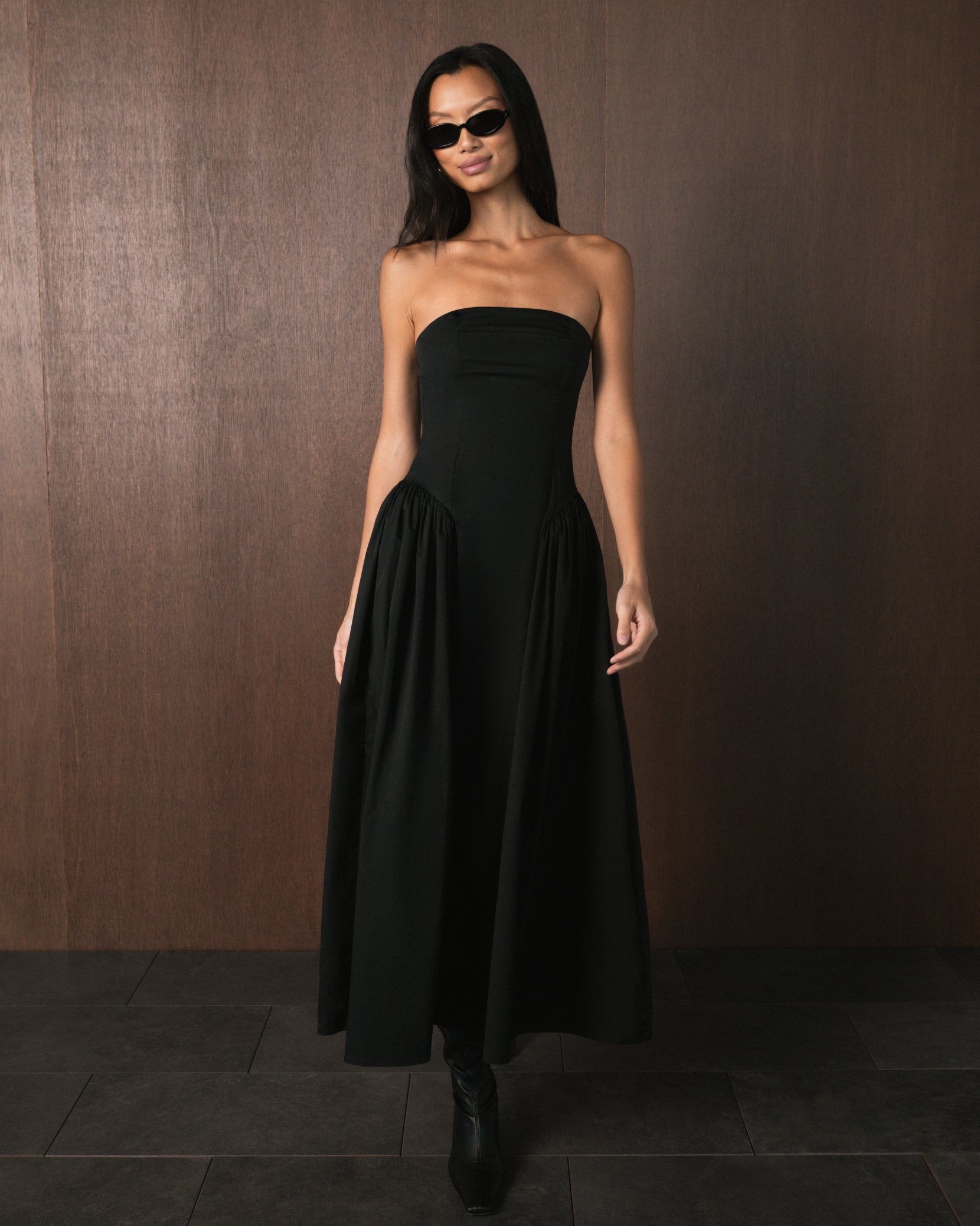 Strapless Corset Ruched Dress – WeWoreWhat