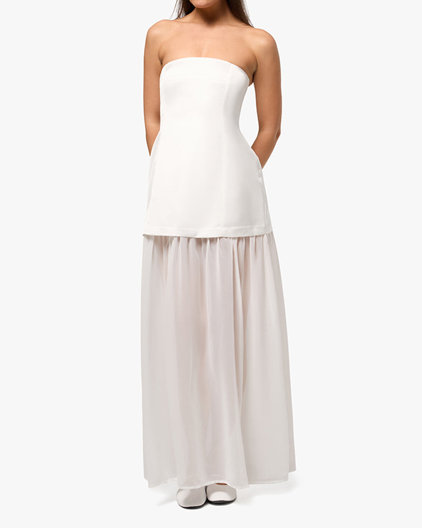 fitted lace wedding dress Corset Sheer Maxi Dress – WeWoreWhat