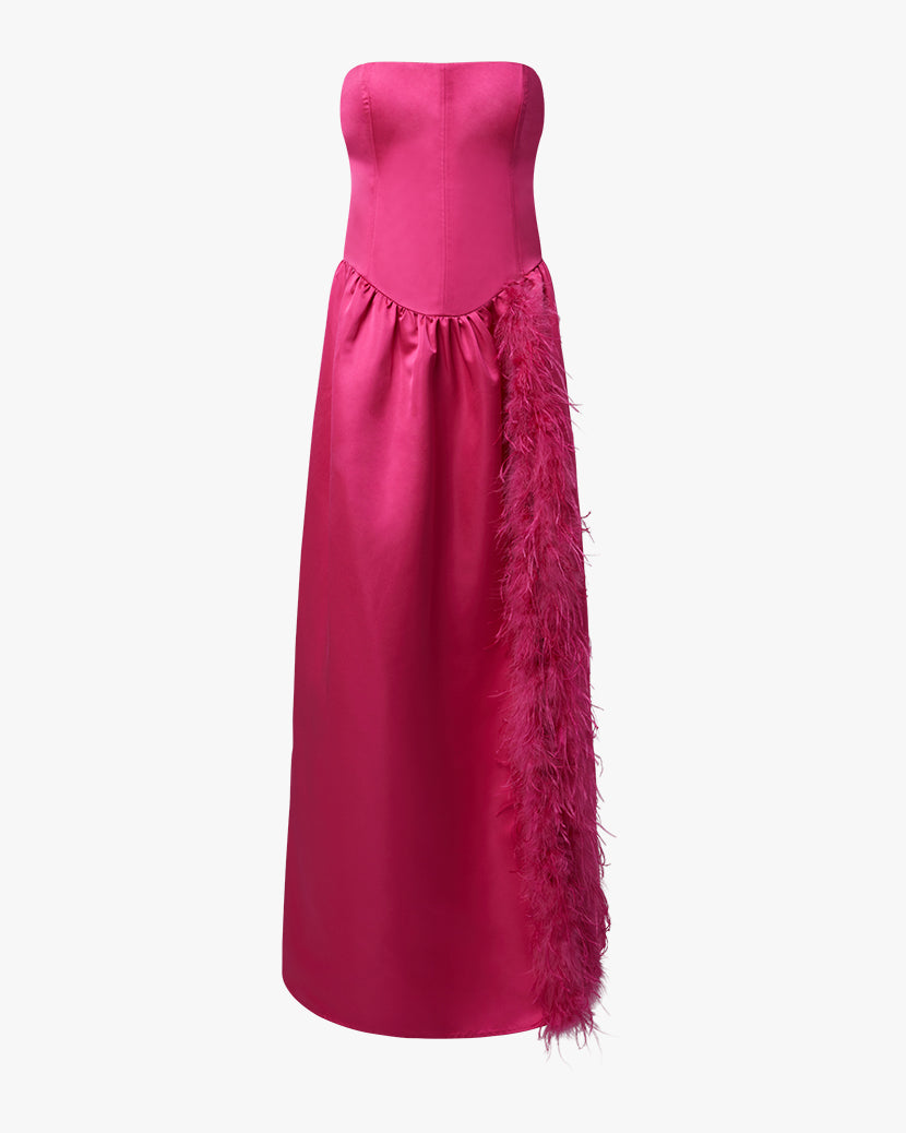 Corset Feathered Gown – WeWoreWhat