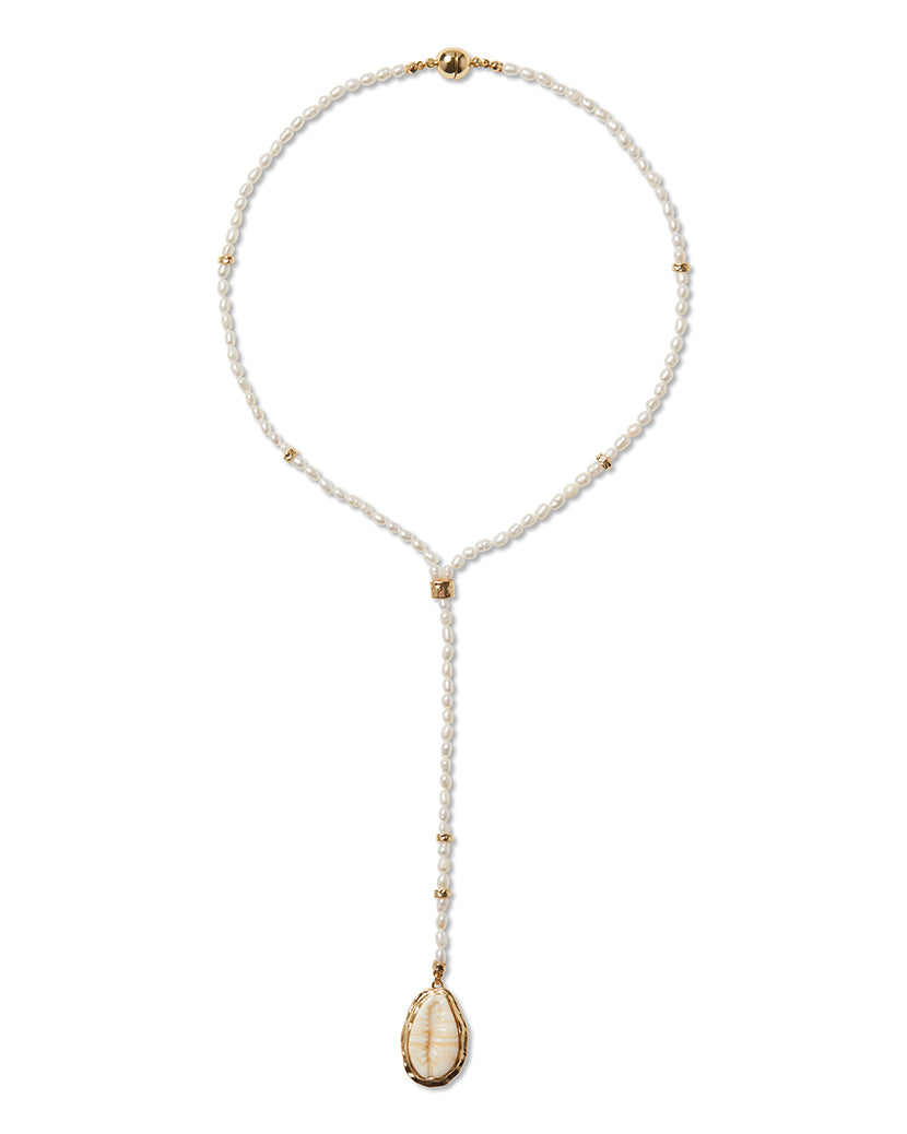 Pearl Drop Necklace With Shell Pendant – WeWoreWhat