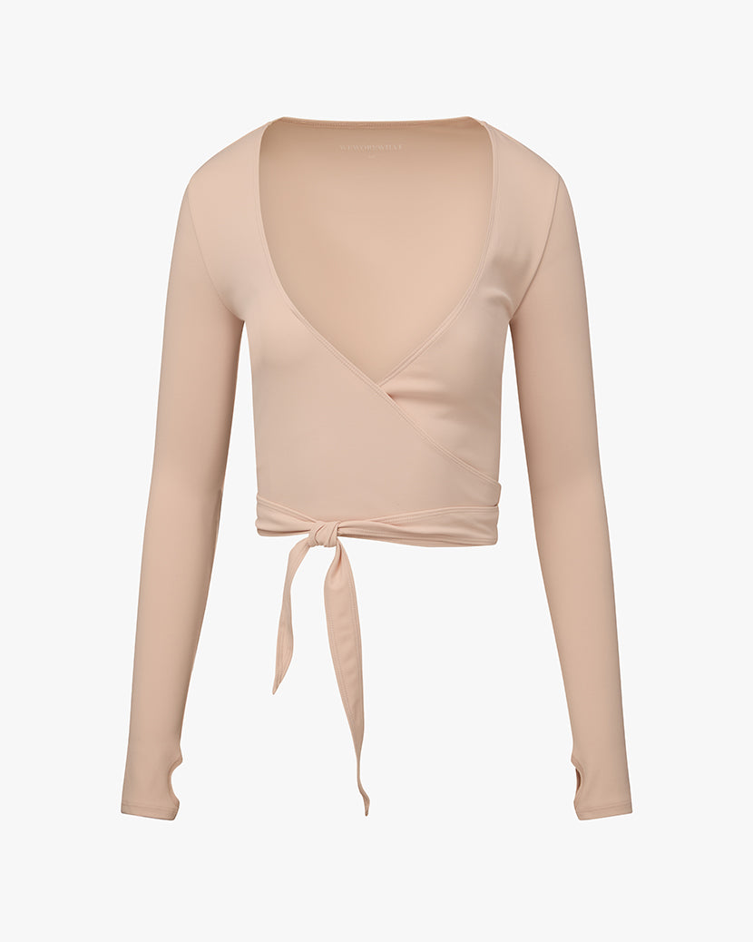 long sleeve v neck wrap top