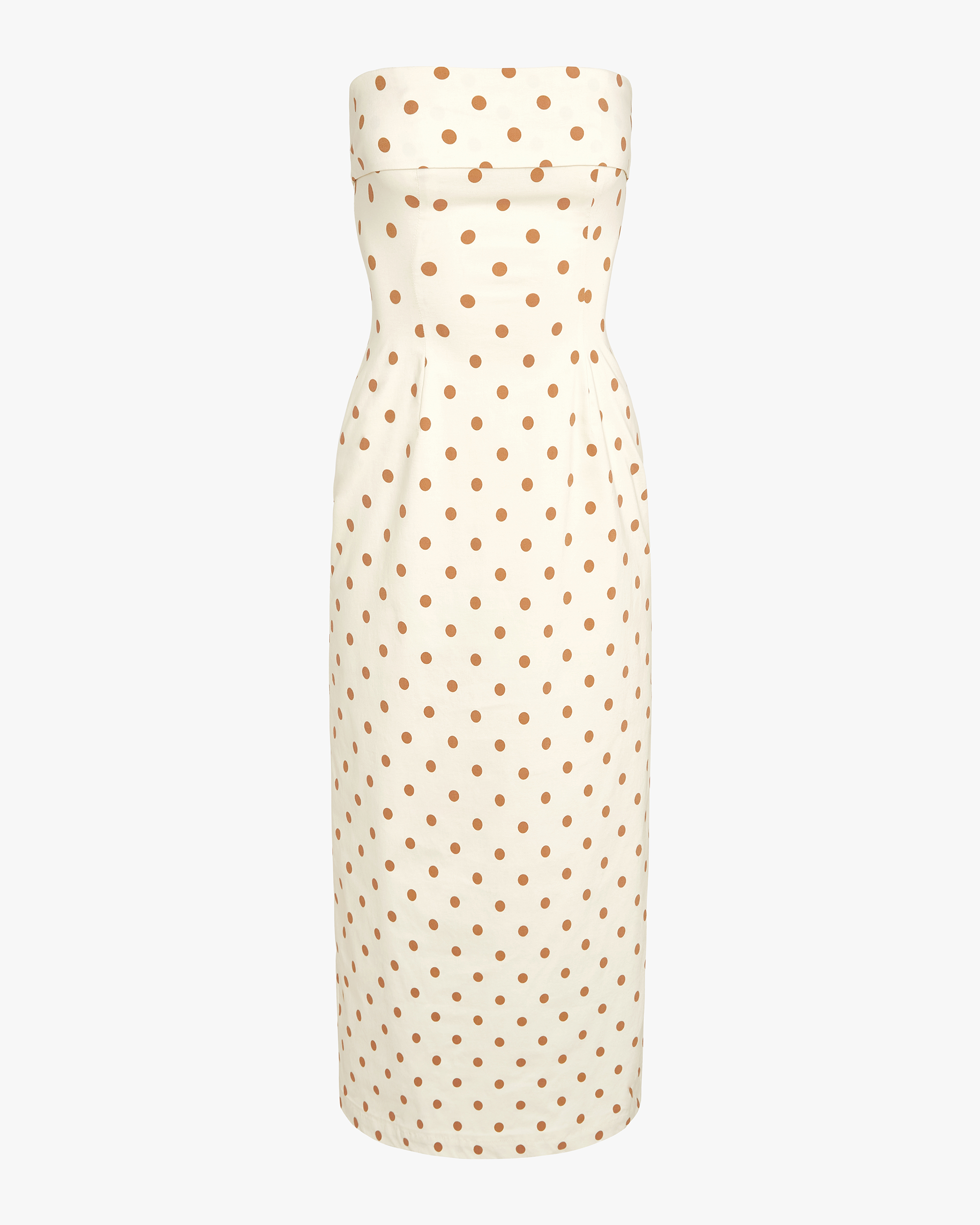 WeWoreWhat Strapless Fold Over Midi Dress in Cream