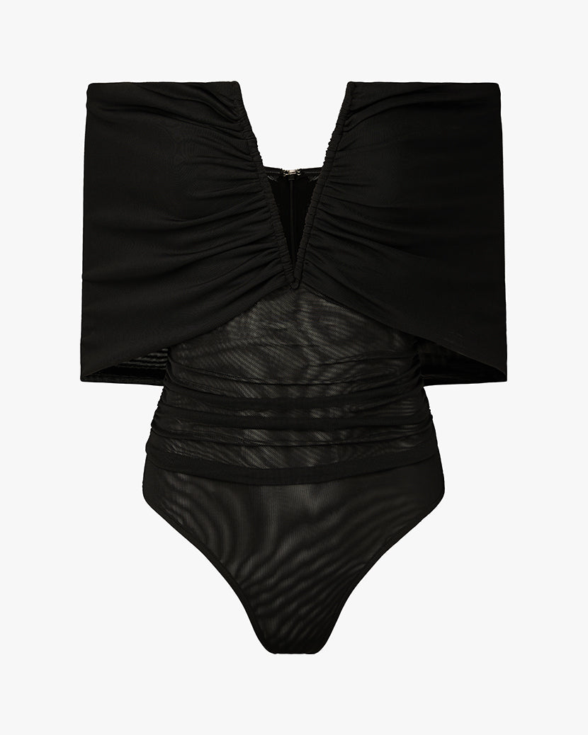 Ruched Off Shoulder Bodysuit – WeWoreWhat