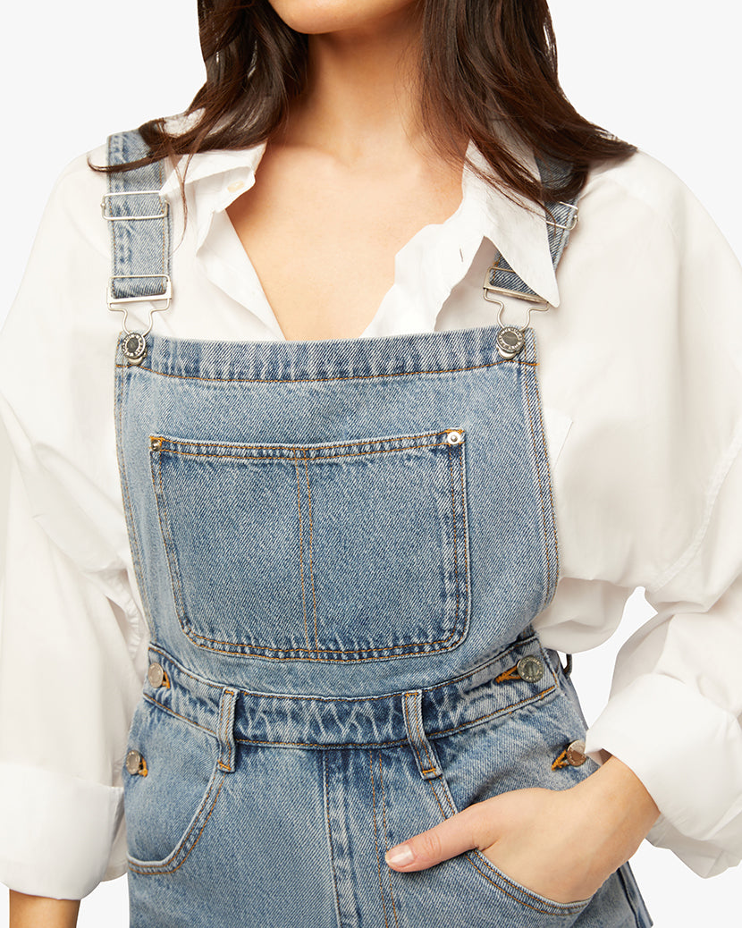 Online WeWoreWhat Navy Plaid Moto Overalls