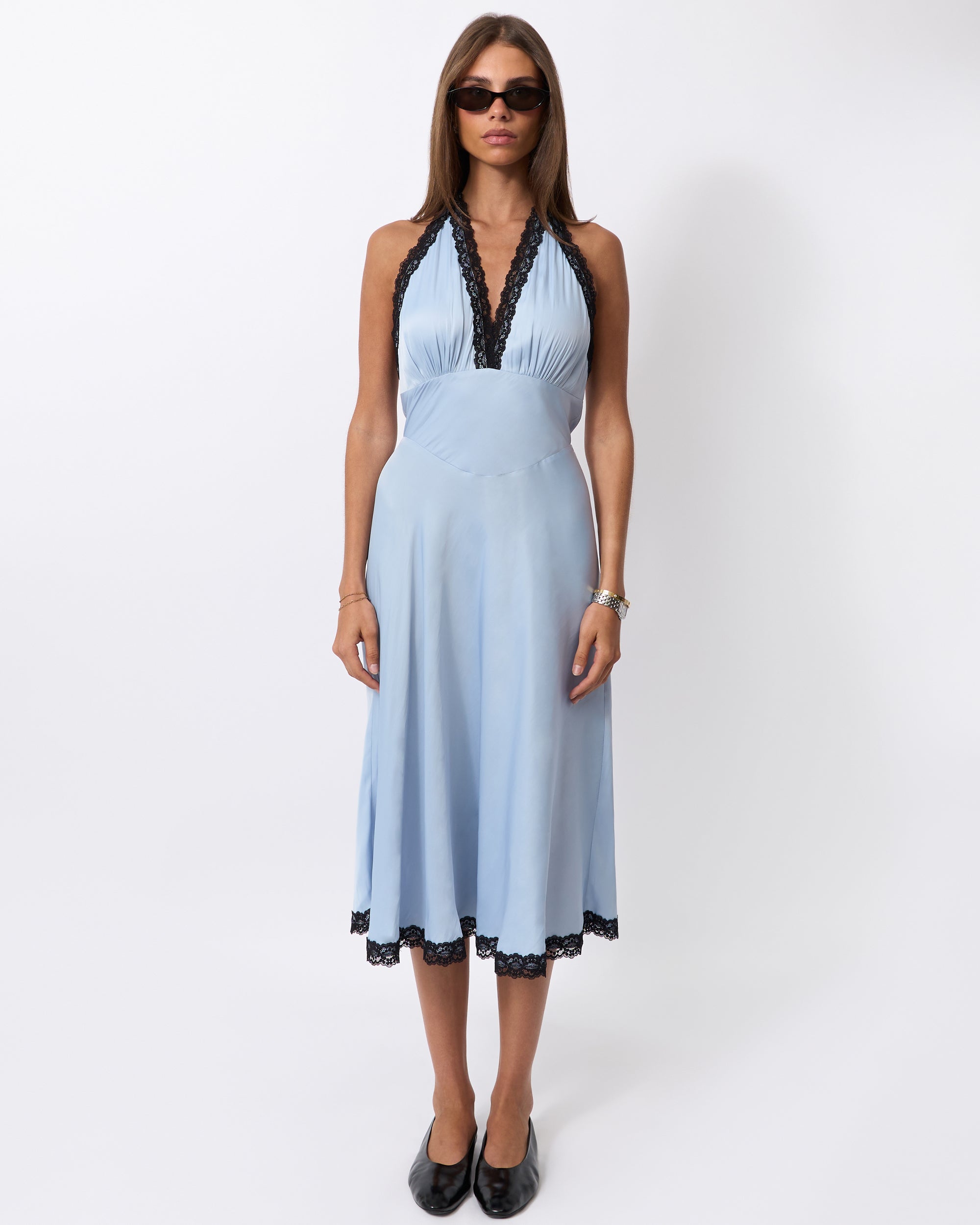 midi halter dresses Dress, Cashmere Blue / XXL Sleeveless dress
