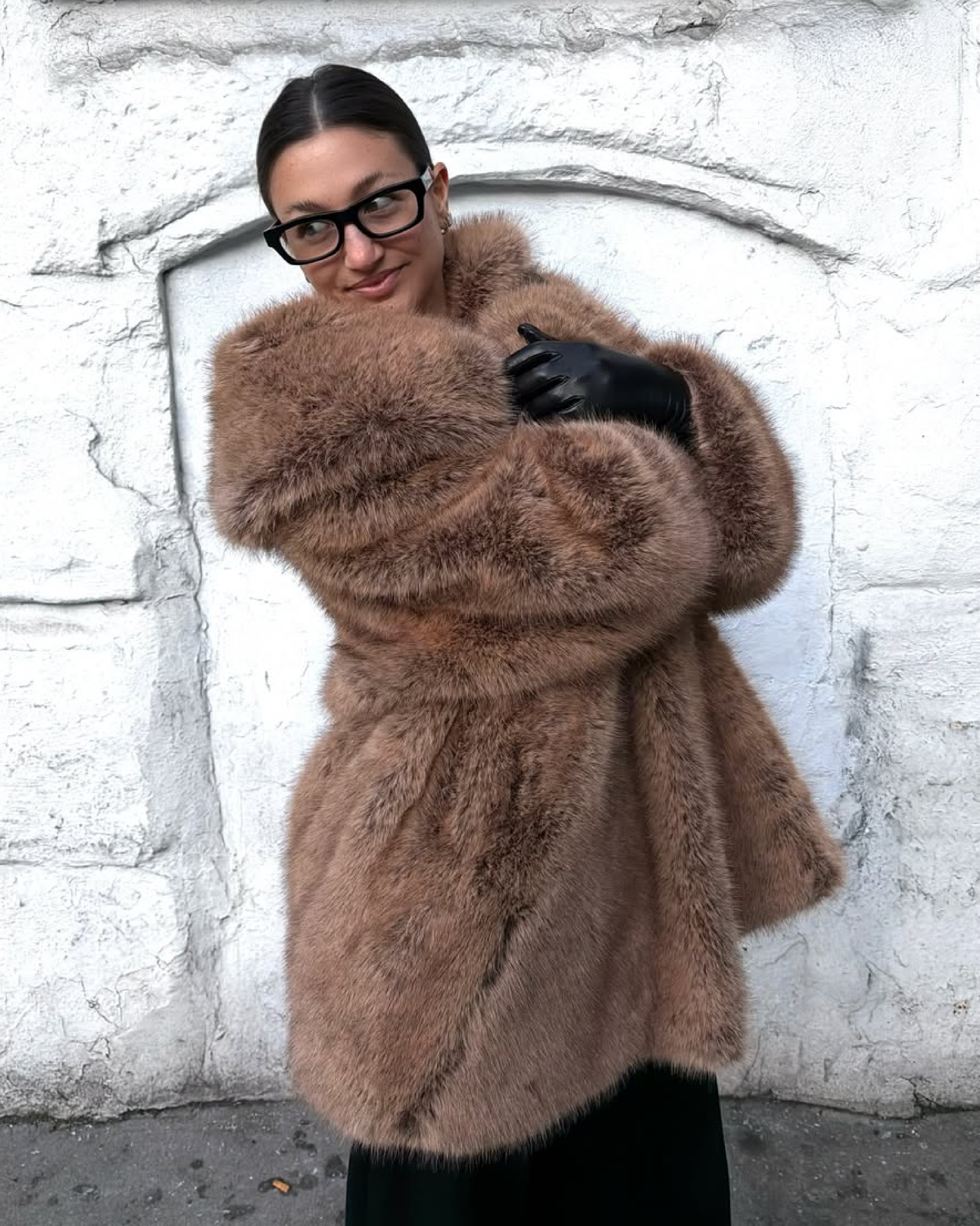 Shawl Collar Faux Fur Coat – WeWoreWhat