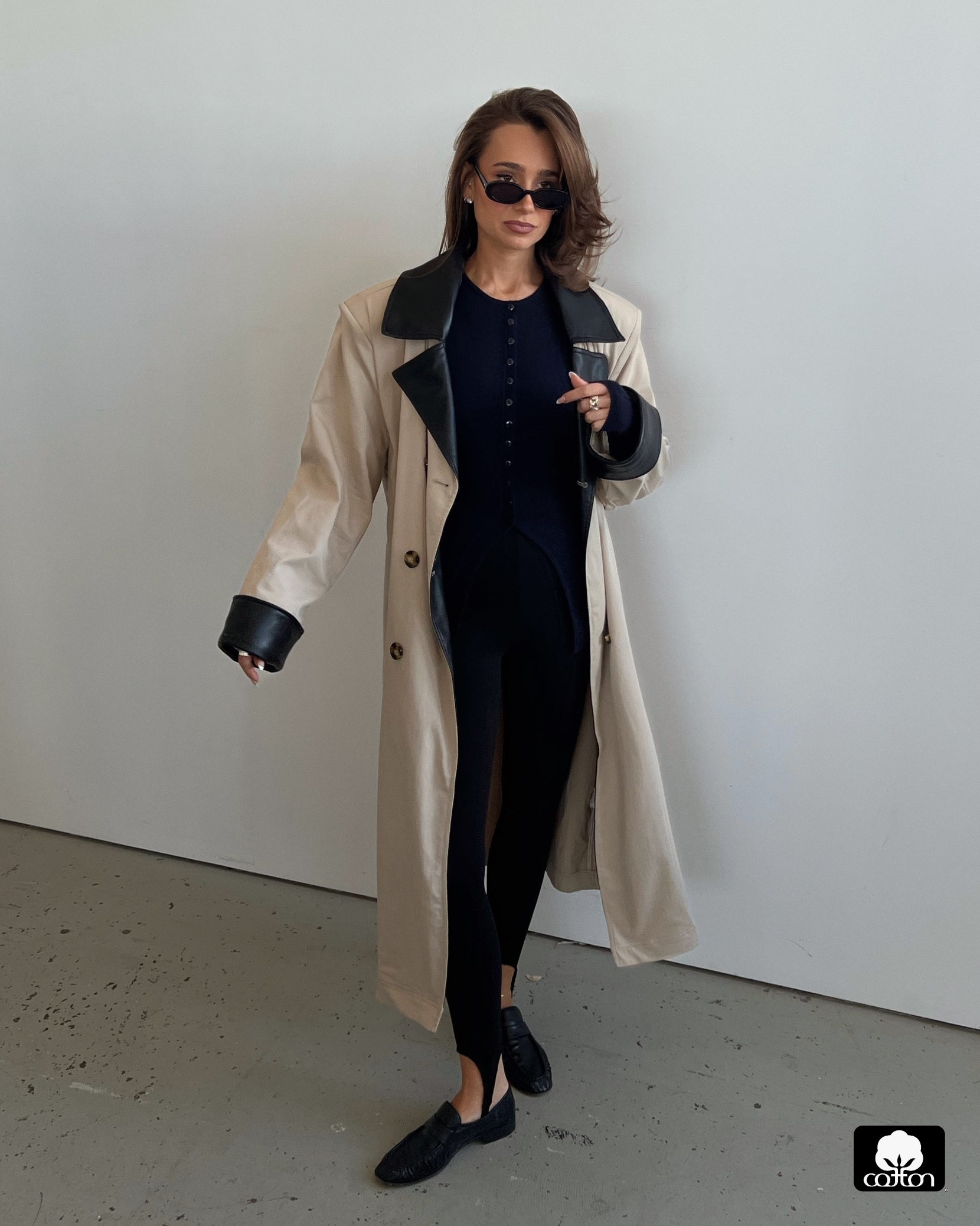 Vegan Leather Trim Trench Coat – WeWoreWhat