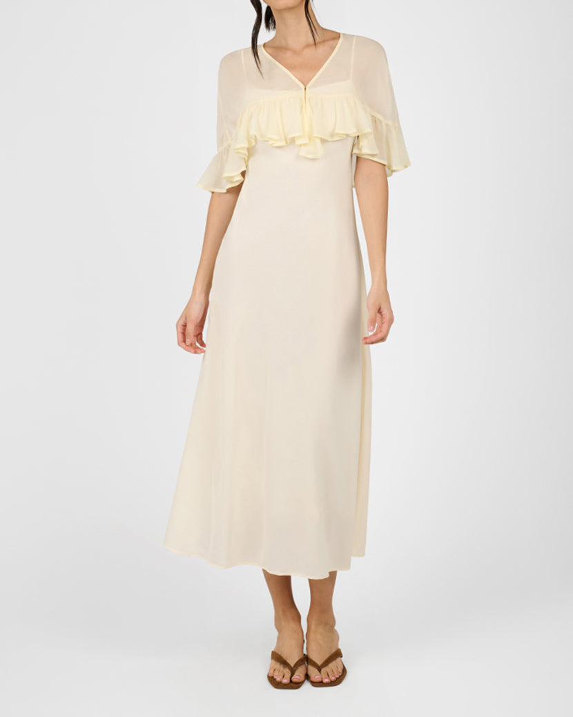 Ruffle Shawl Collar Maxi Dress – WeWoreWhat