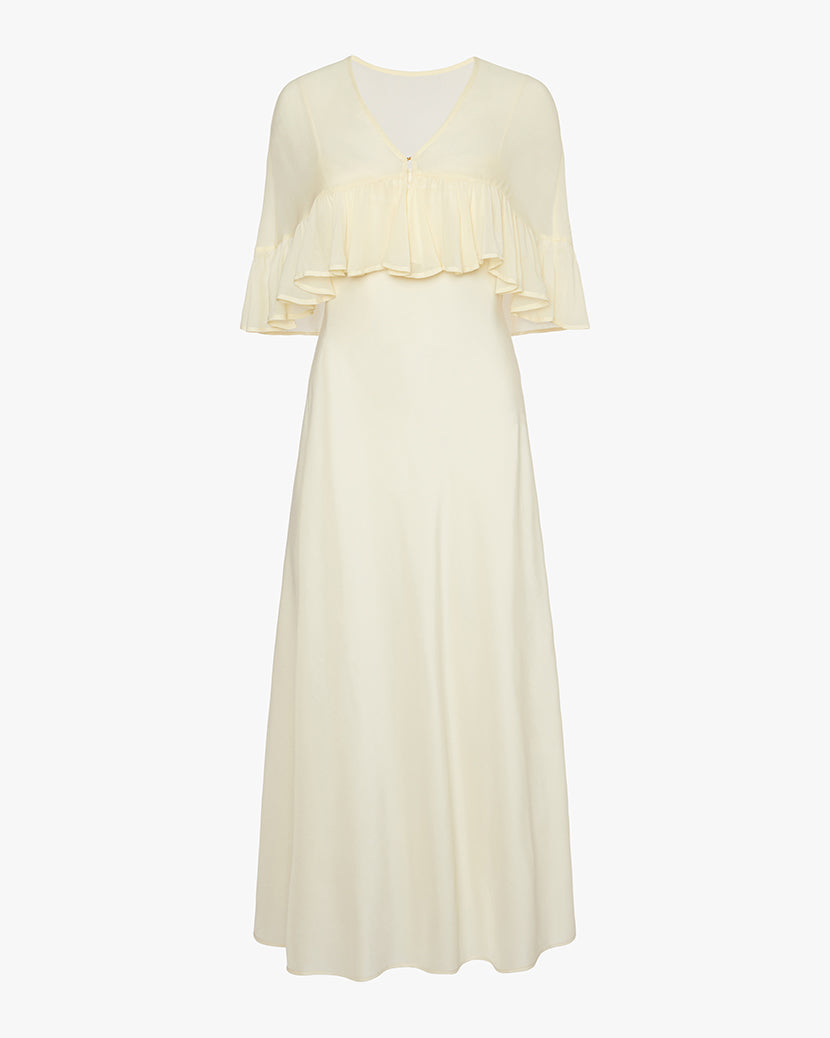 Ruffle Shawl Collar Maxi Dress – WeWoreWhat