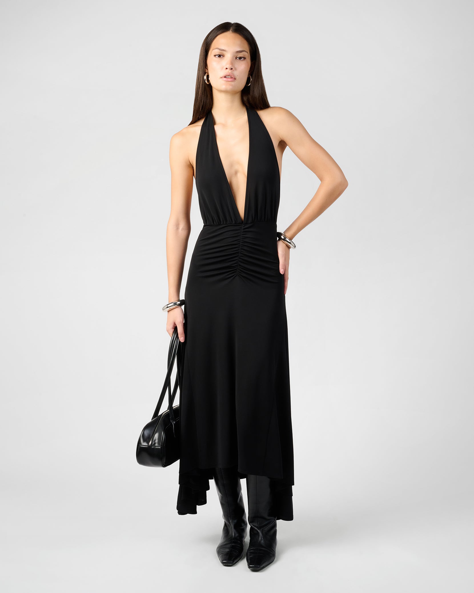 knee length dresses for ladies Halter Midi Dress WeWoreWhat knee length dresses for ladies Halter Midi Dress WeWoreWhat