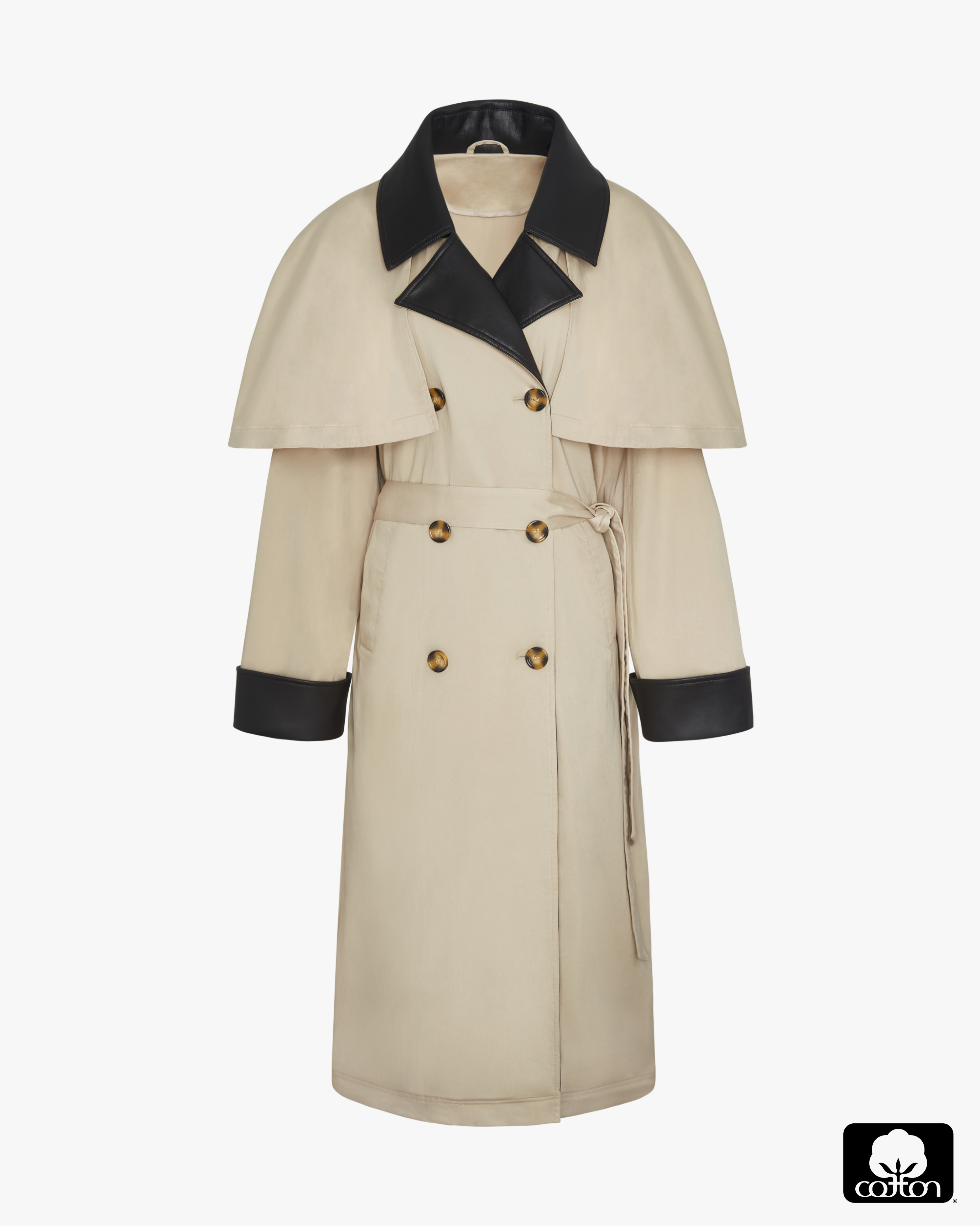 Vegan Leather Trim Trench Coat – WeWoreWhat Vegan Leather Trim Trench Coat – WeWoreWhat