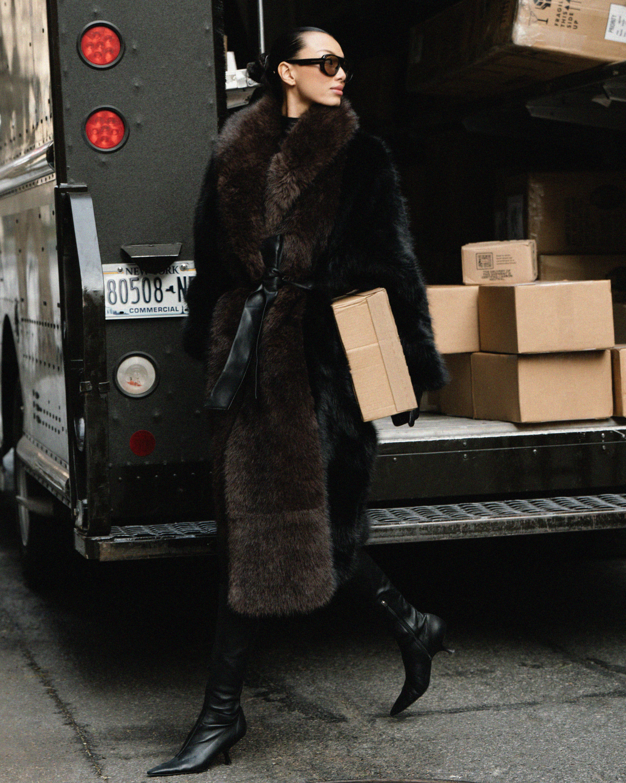 Faux Fur Belted Jacket – WeWoreWhat