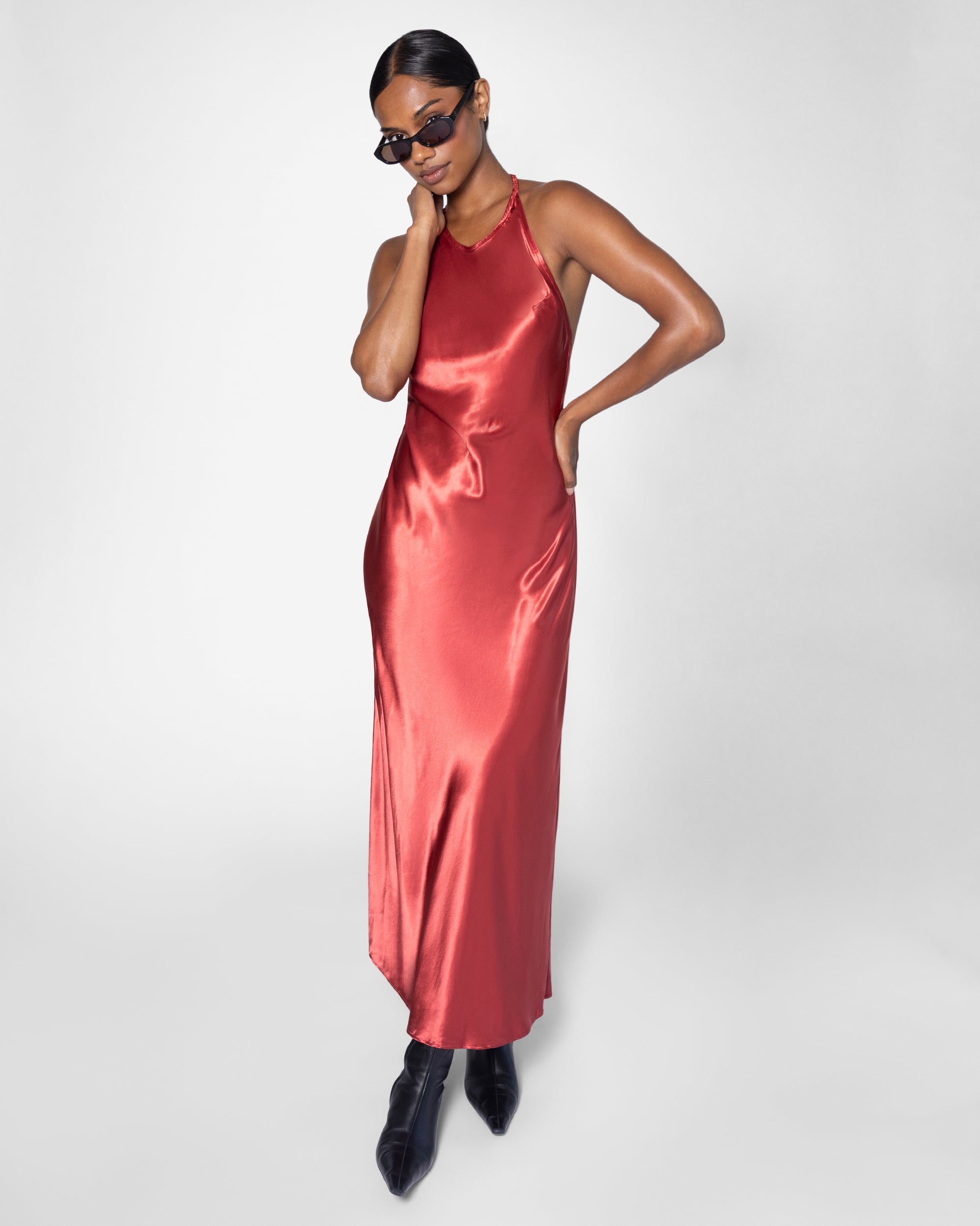 charmeuse halter dress Backless – WeWoreWhat Cocktail dress