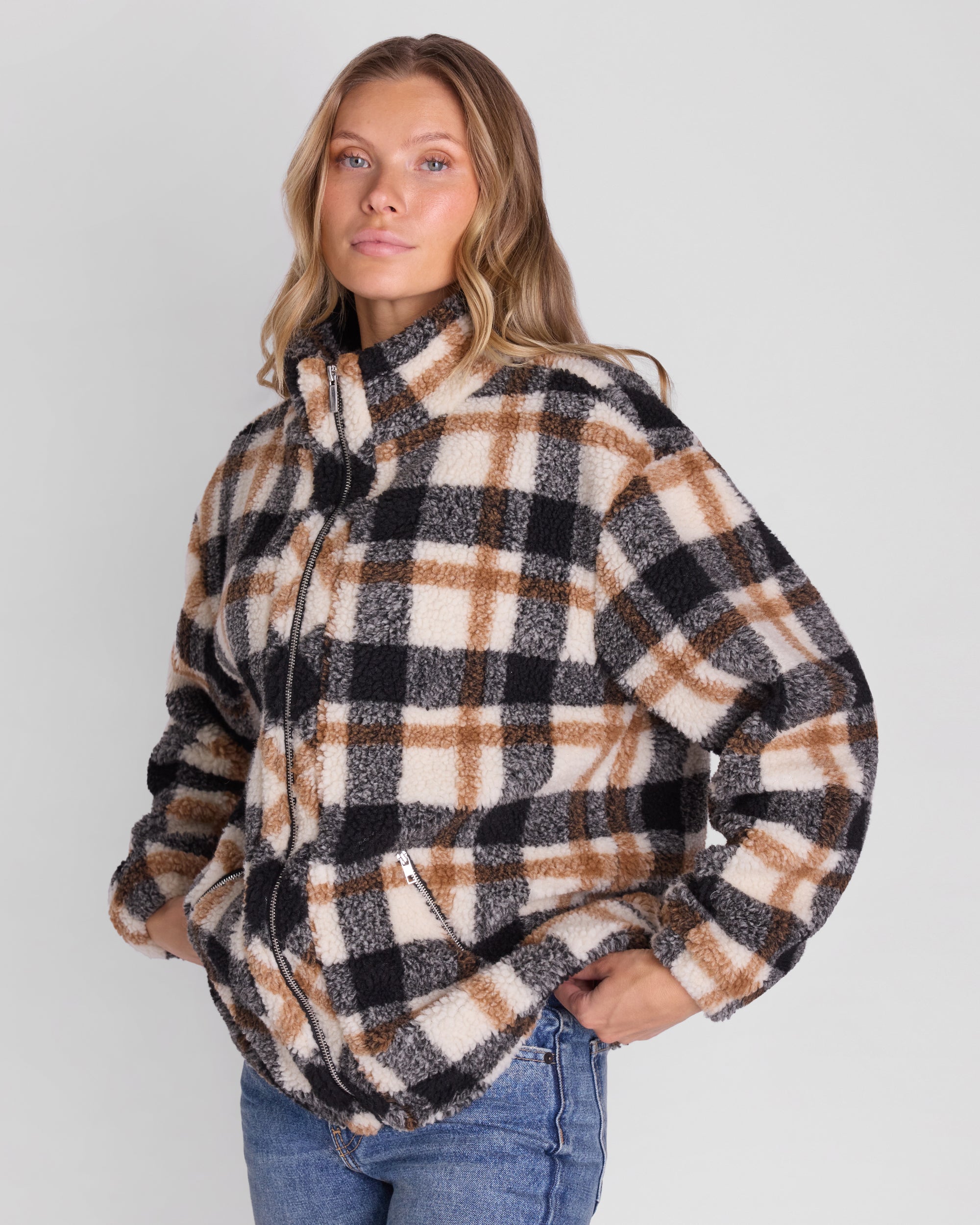 Mock Neck Zip Fleece Jacket – WeWoreWhat