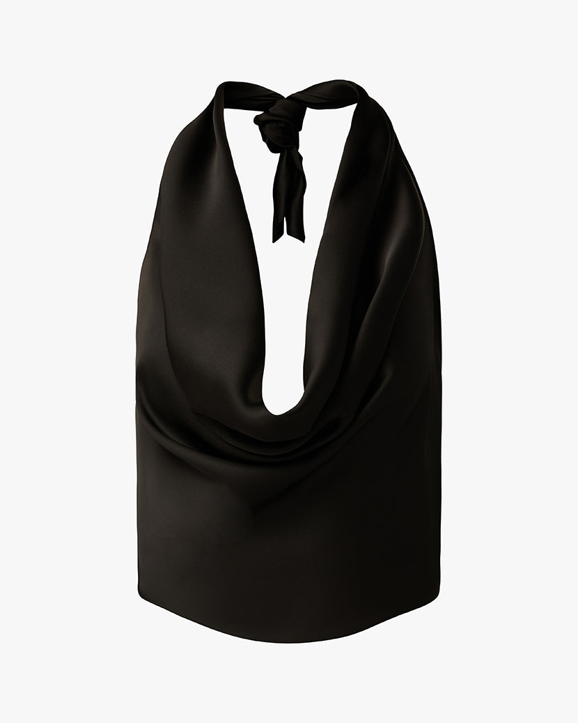 売れ筋商品|||ウィ ウォー ワット カットソー トップス レディース Women's Halter Cowl Neck Top Black Halter Cowl Neck Top – WeWoreWhat