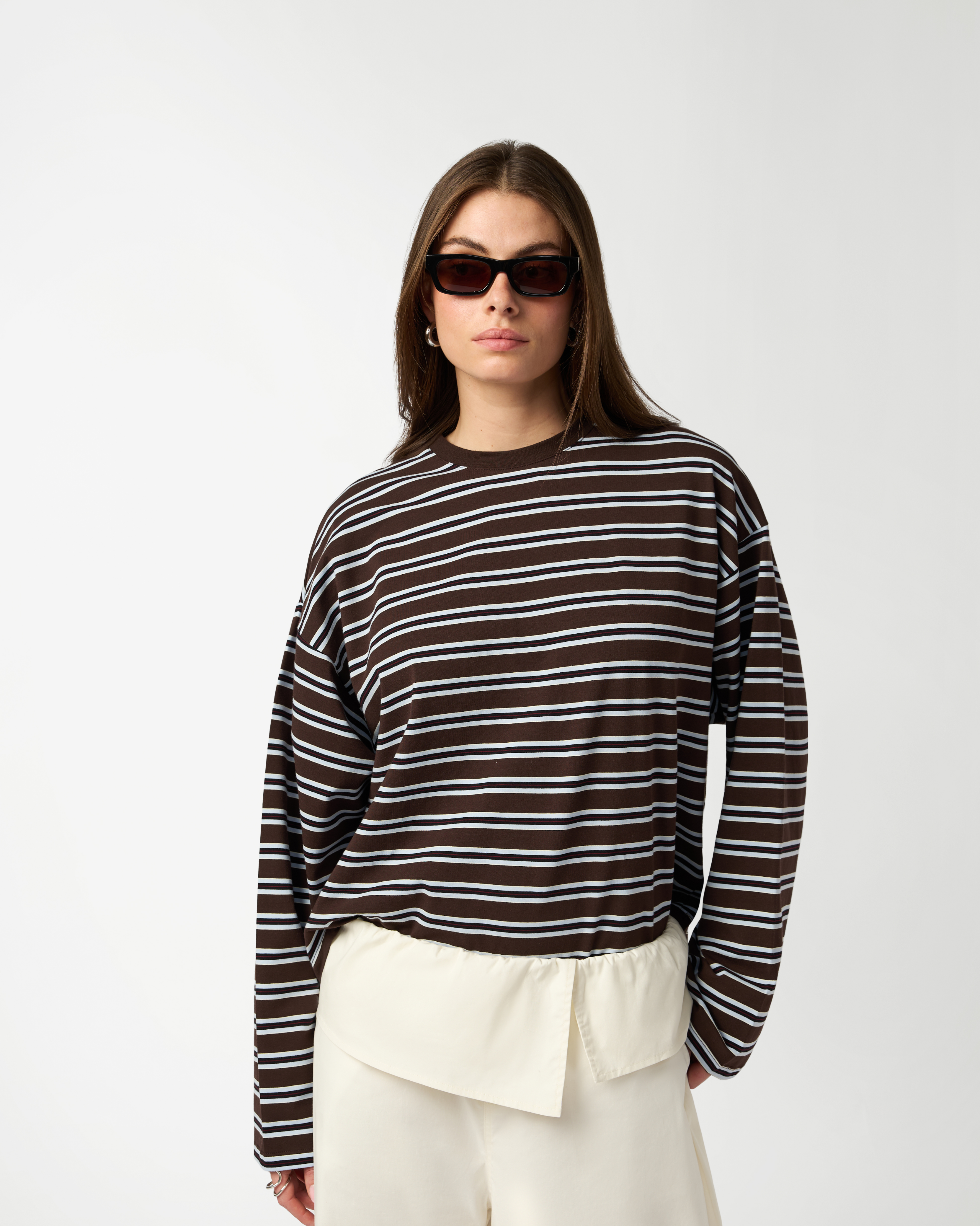 Boxy Oversized Striped Crew Neck Top – WeWoreWhat