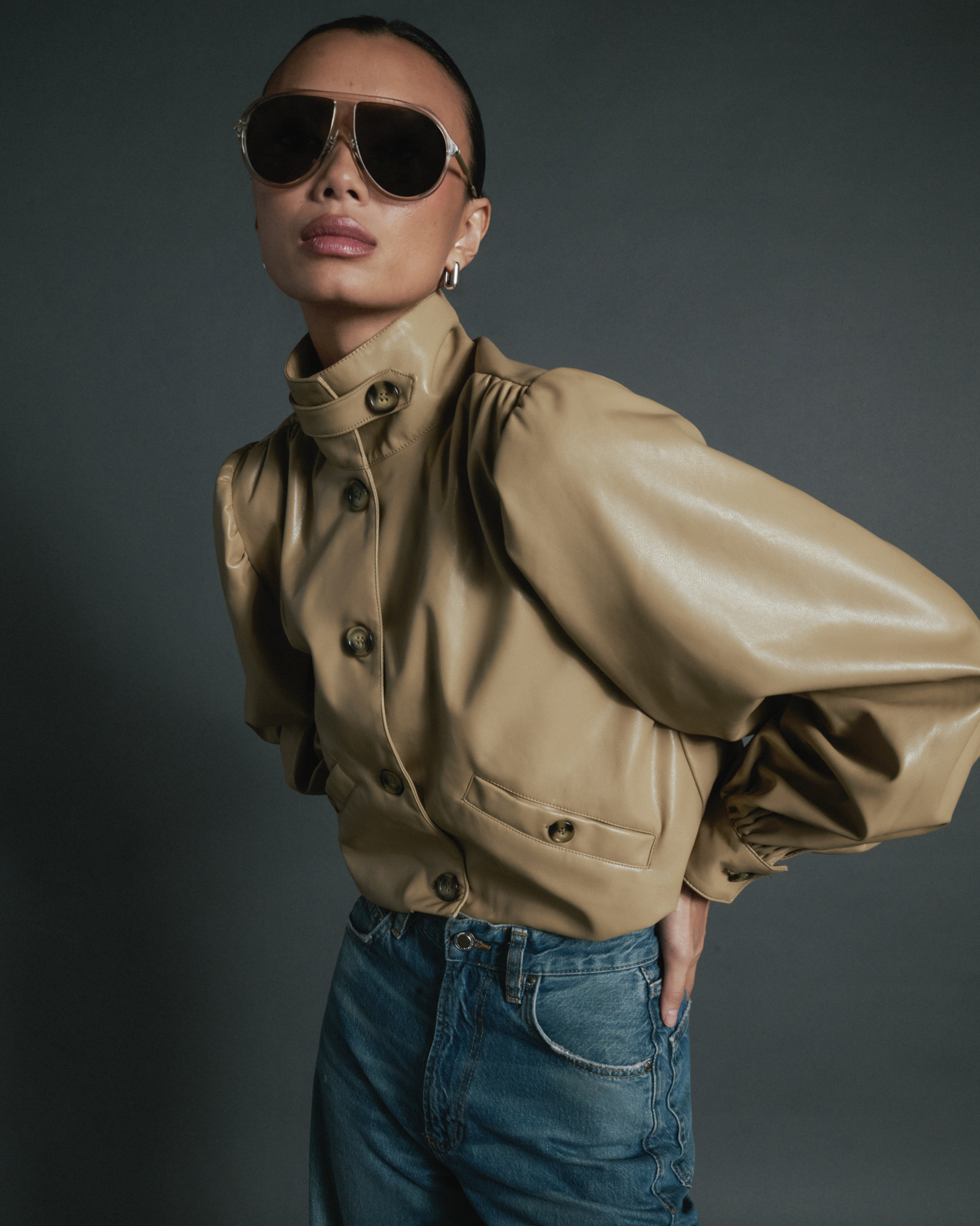 Mock Neck Balloon Sleeve Jacket – WeWoreWhat