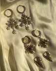 Vintage Gold Jewel Pendant Hoops