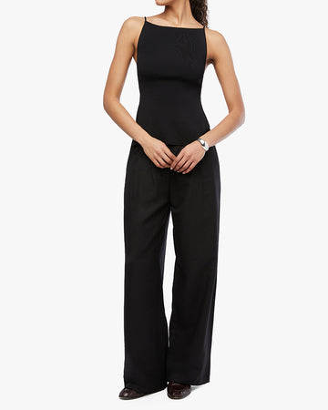 WeWoreWhat Henley Flare Jumpsuit in Black
