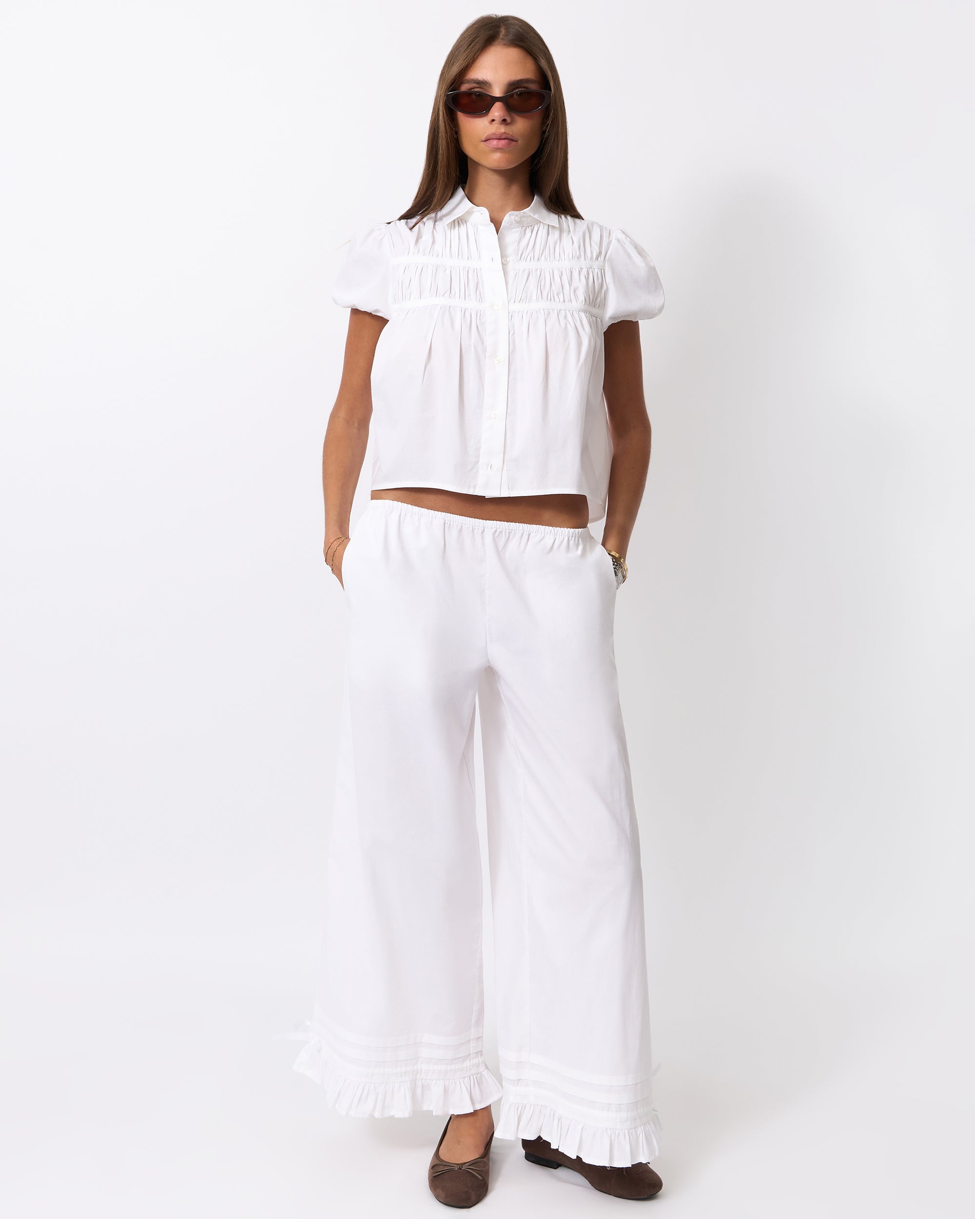 Ruffle Pull On Pant