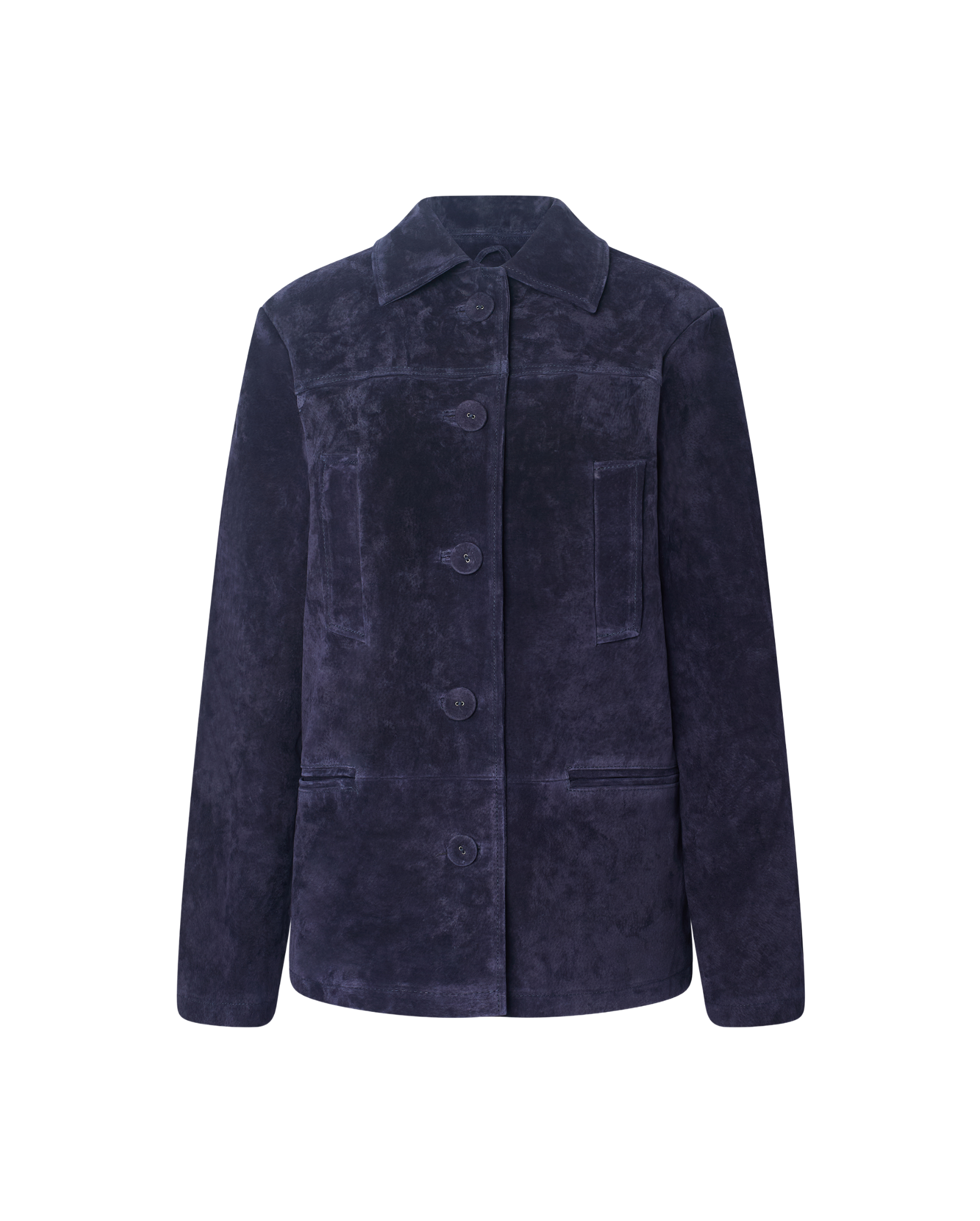 Suede Button Front Jacket