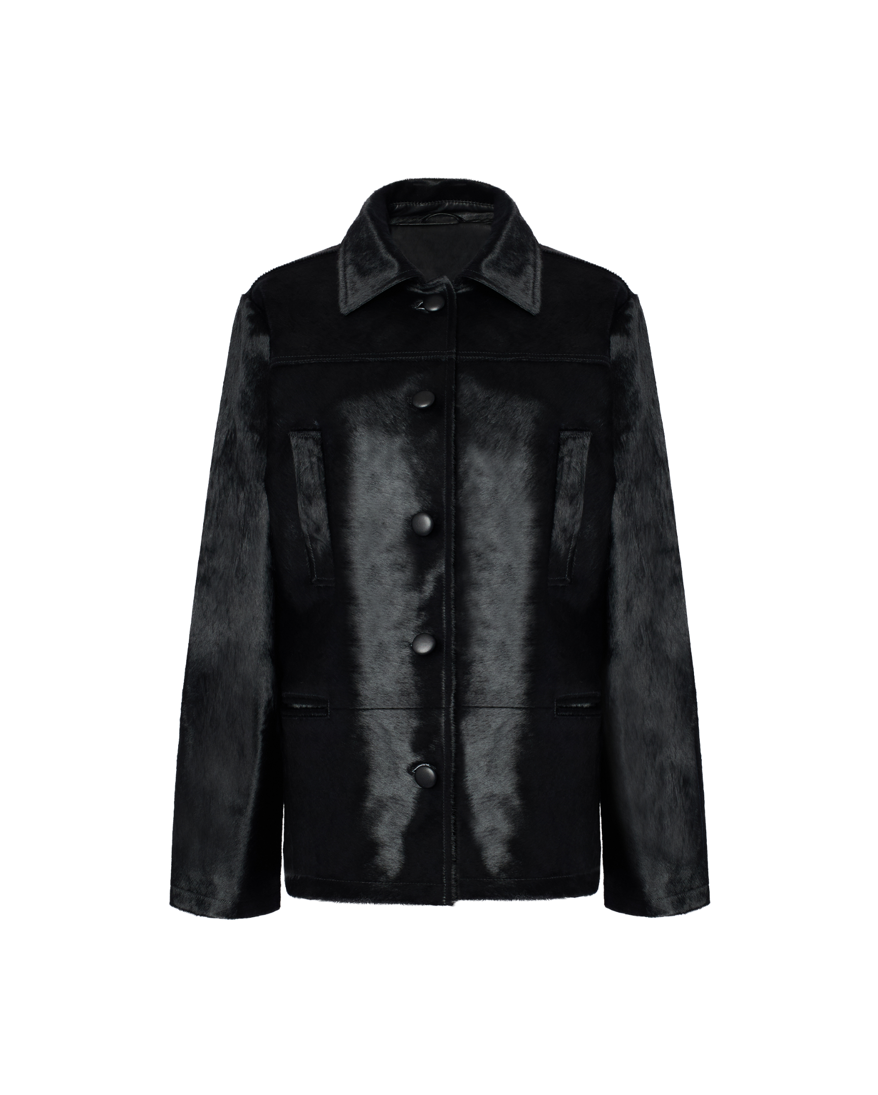 Pony Hair Button Front Jacket