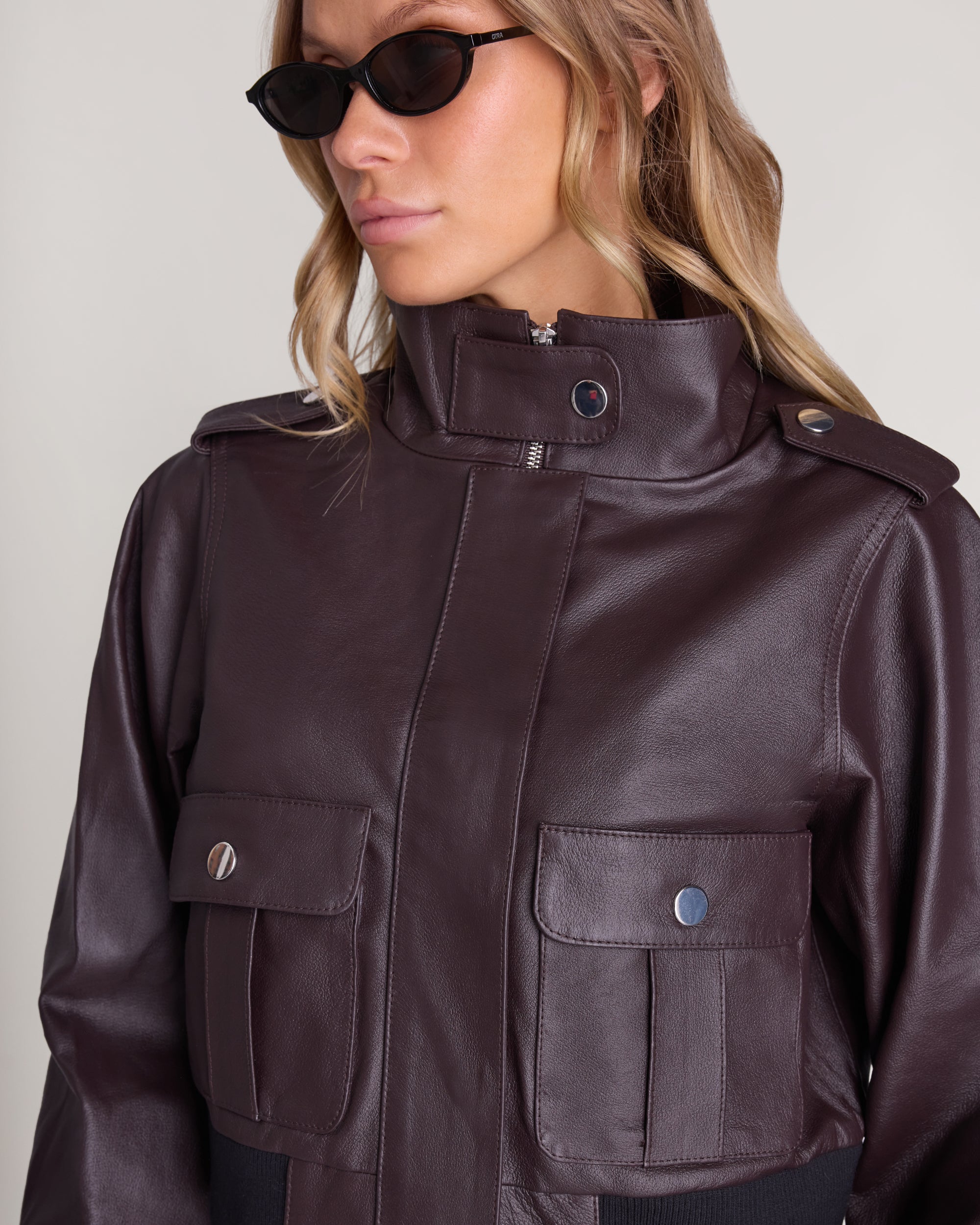 Leather Mock Neck Jacket – WeWoreWhat