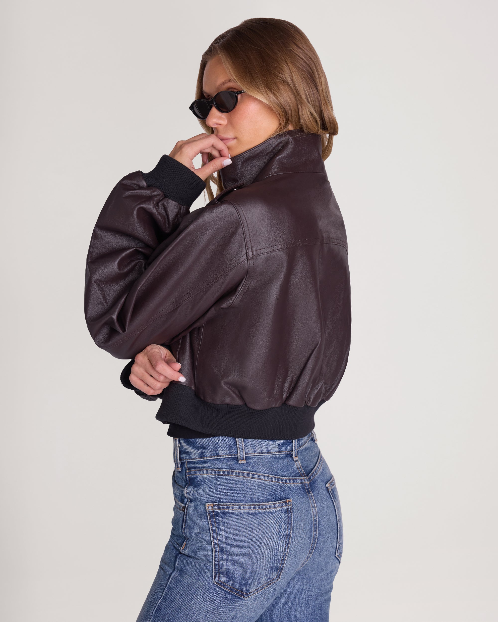Leather Mock Neck Jacket – WeWoreWhat
