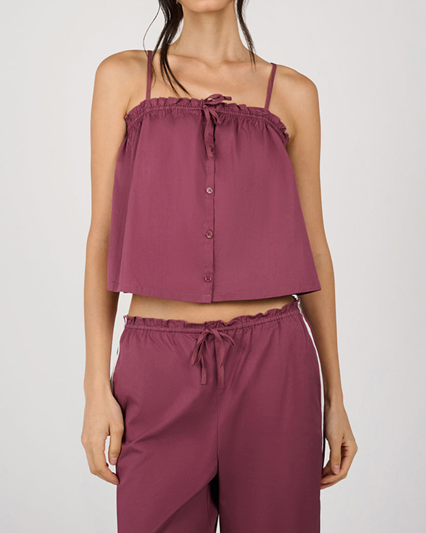 Button Up Boxy Tank Top