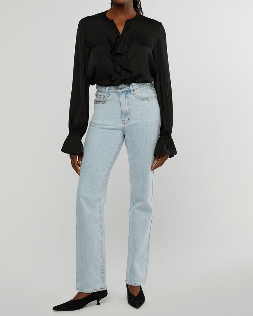 High Rise Relaxed Straight Leg Pants