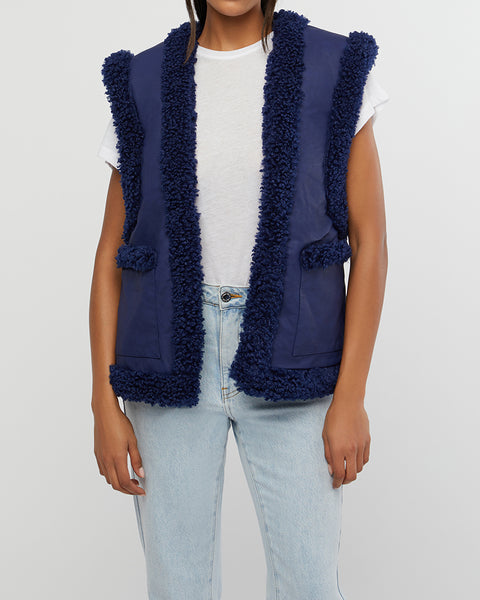 WConcept deals reversible leather, eco fur vest - NWT