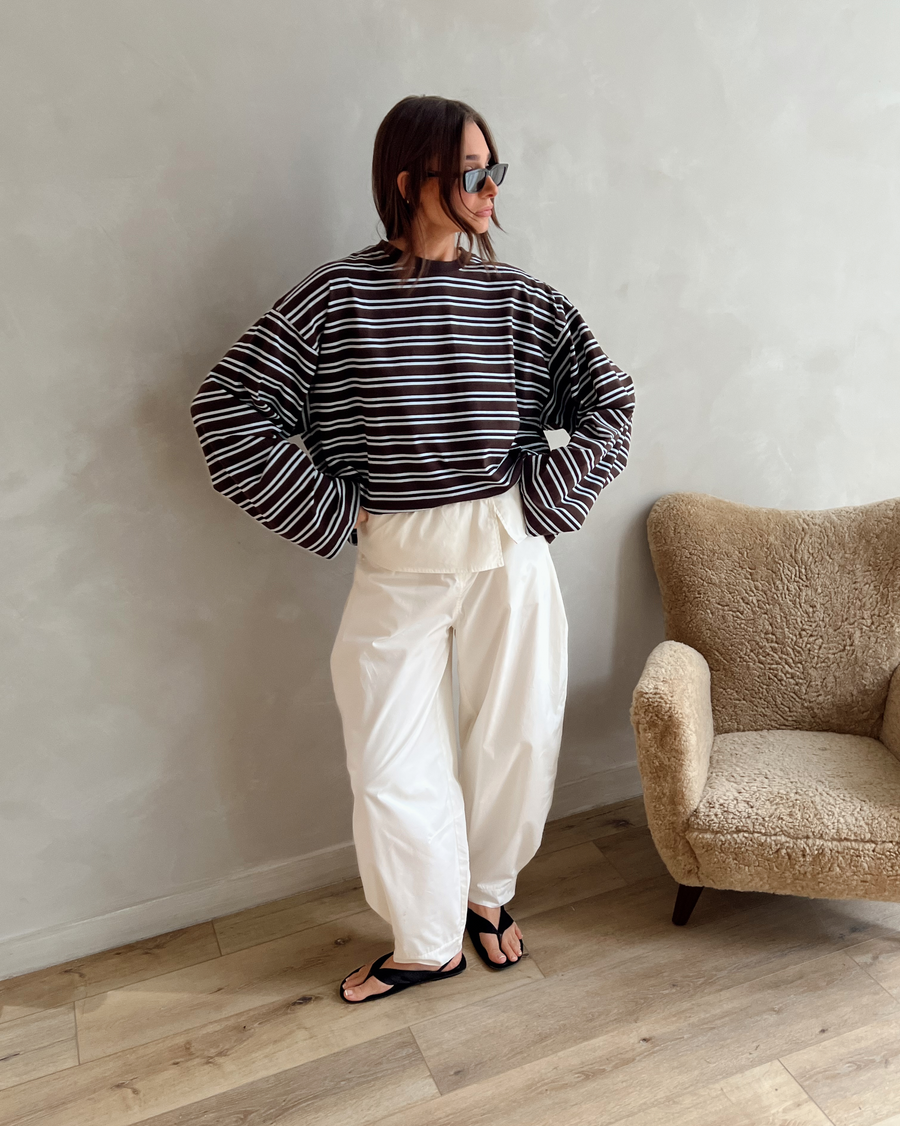 Boxy Oversized Striped Crew Neck Top – WeWoreWhat