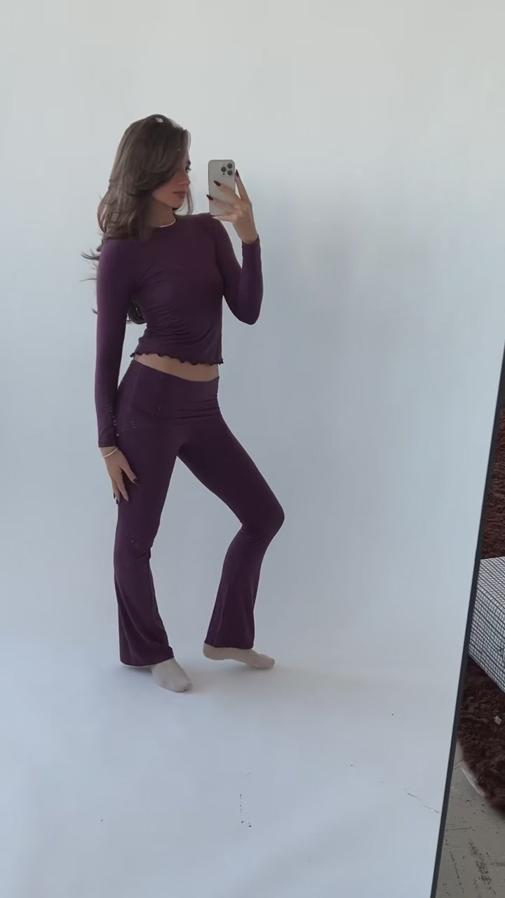 Fold-over Flare Pants