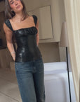 Wide Strap Ruched Cup Corset