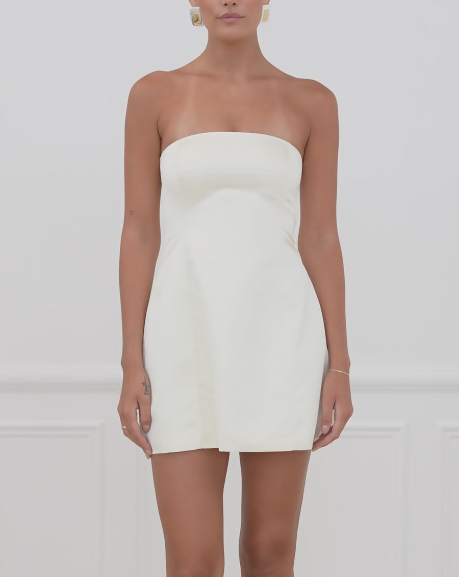 Strapless Peplum Mini Dress