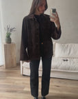Premium Suede Button Front Jacket