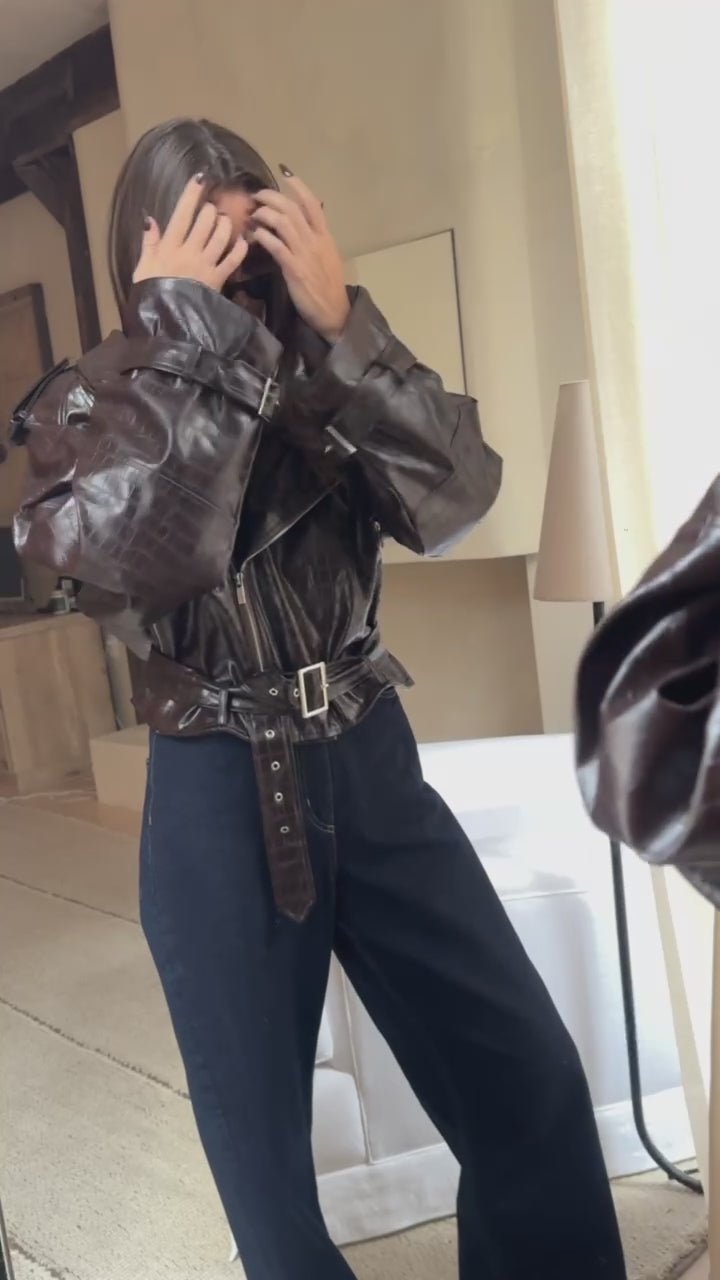 Cropped Moto Jacket