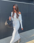 Off Shoulder Sweater Midi Dress