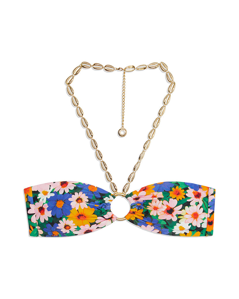 Necklace Macro Wildflowers Bandeau Bikini Top